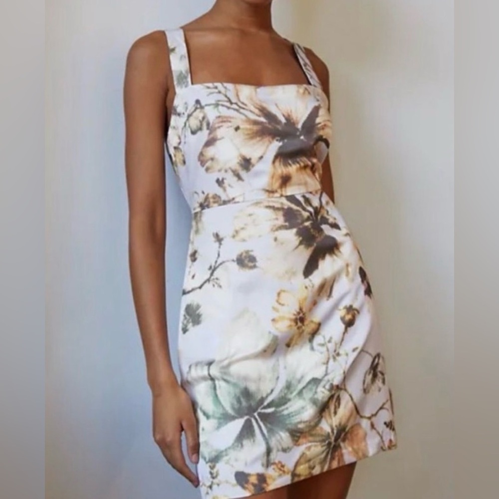 Babaton‎ Aritzia 90s Mini dress in the Glimmer Lueur and Floral Pattern
